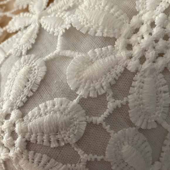 White lace backless long bustier bralette bra crop top M - Picture 6 of 10